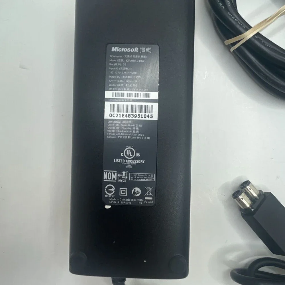 Microsoft CPA09-010A Xbox 360 Slim AC Power Adapter 135W Power Supply for 360 S